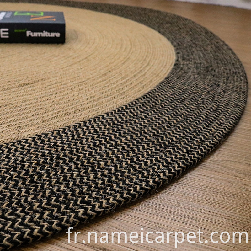 Living Room Jute Hemp Braided Woven Carpet Area Rugs